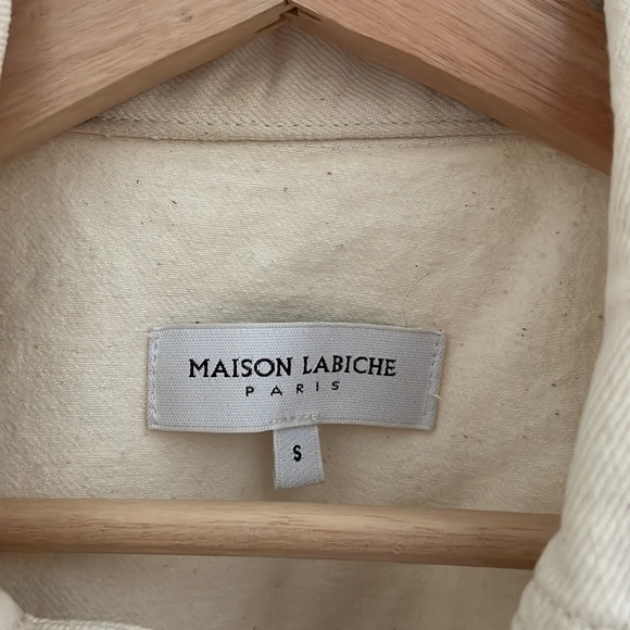 Embroidered cream denim jacket Anthropologie - Picture 2 of 6